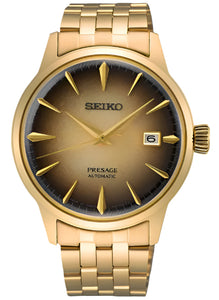 Seiko Presage Cocktail Half and Half Gold Tone Automatic Men's Watch SRPK48J1