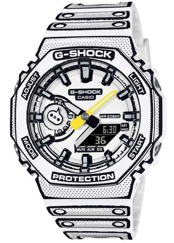 Casio G-Shock Manga Theme Octagon White Men’s Watch GA-2100MNG-7A