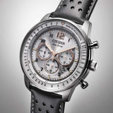Citizen Eco-Drive Chronograph Grey Dial Leather Strap Men's Watch CA4500-24H