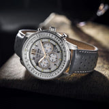 Citizen Eco-Drive Chronograph Grey Dial Leather Strap Men's Watch CA4500-24H