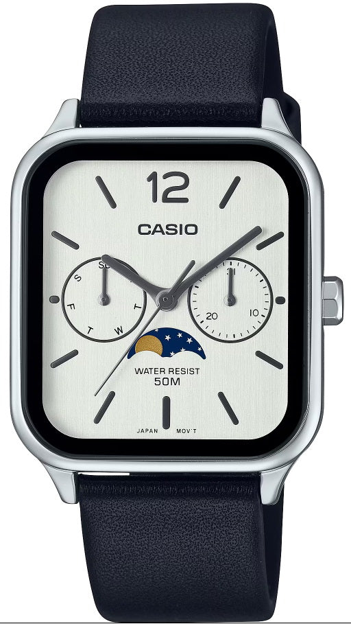 Casio Moonphase Quartz Strap Leather Men's Watch MTP-M305L-7A