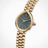 Citizen Eco-Drive L Rainell Green Dial Gold Tone Ladies Watch EM1203-57X