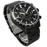 Seiko Chronograph 100m Black Stainless Steel Men's Watch SSB415P1