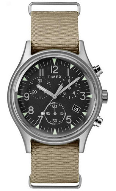 Timex MK1 Aluminum Chronograph Beige Nylon Strap Men's Watch TW2T10700