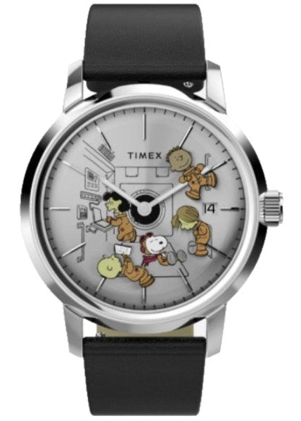 Timex x Peanuts Space Collection Automatic Leather Strap Men's Watch TW2W87200