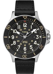 Timex Allied Coastline Black Leather Strap Men's Watch TW2R45800