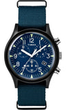 Timex MK1 Aluminum Chronograph Blue Nylon Strap Men's Watch TW2R67600