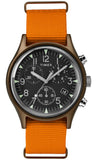 Timex MK1 Aluminum Chronograph Orange Nylon Strap Men's Watch TW2T10600