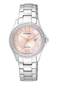 Citizen Swarovski Crystal Pink Dial Ladies Watch FE1140-51X