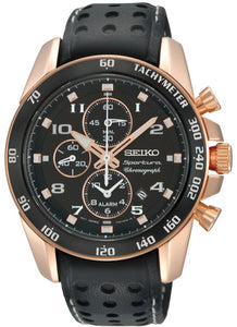 Seiko Sportura Chronograph Quartz Leather Strap Men's Watch SNAE80P1