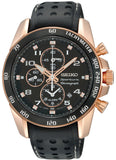 Seiko Sportura Chronograph Quartz Leather Strap Men's Watch SNAE80P1