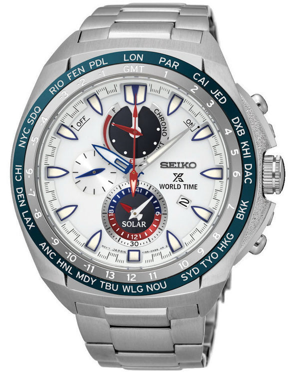 Seiko Prospex Sea World Time Solar Chronograph Men's Watch SSC485P1