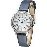 Seiko Roman Swarovski Blue Leather Strap Ladies Watch SRZ441P2