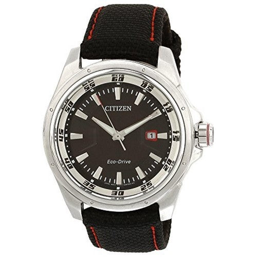 Citizen Eco-Drive Analog Black Dial Leather Strap Men's Watch BM6745-08E