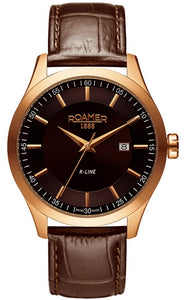 Roamer R-Line Sapphire Crystal Leather Strap Men's Watch 934950-49-55-05