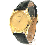 Seiko Gold Tone Dress Strap Men's Watch SJA208P