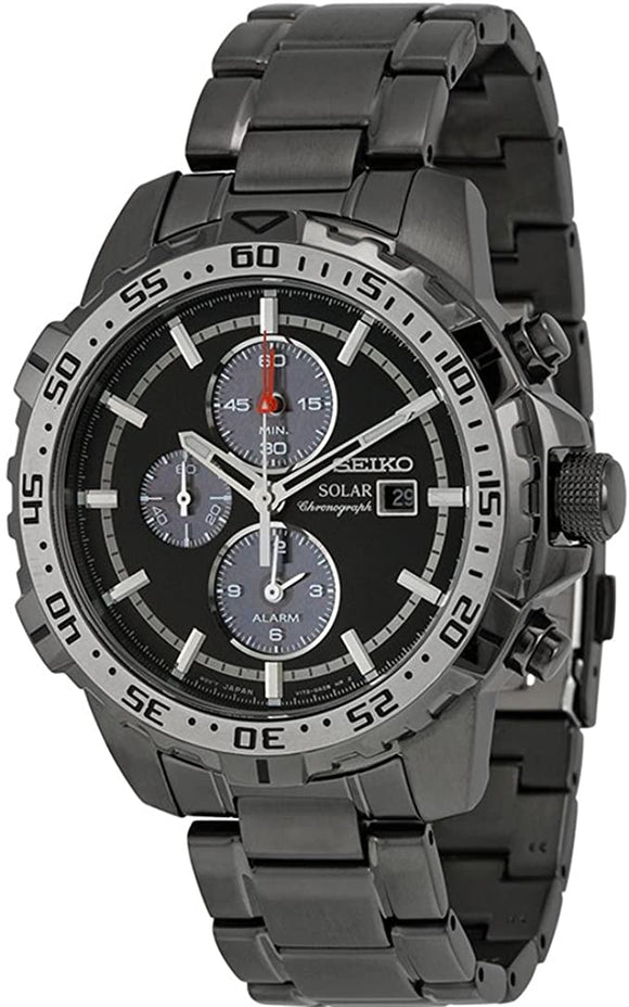 Seiko solar hot sale chronograph black