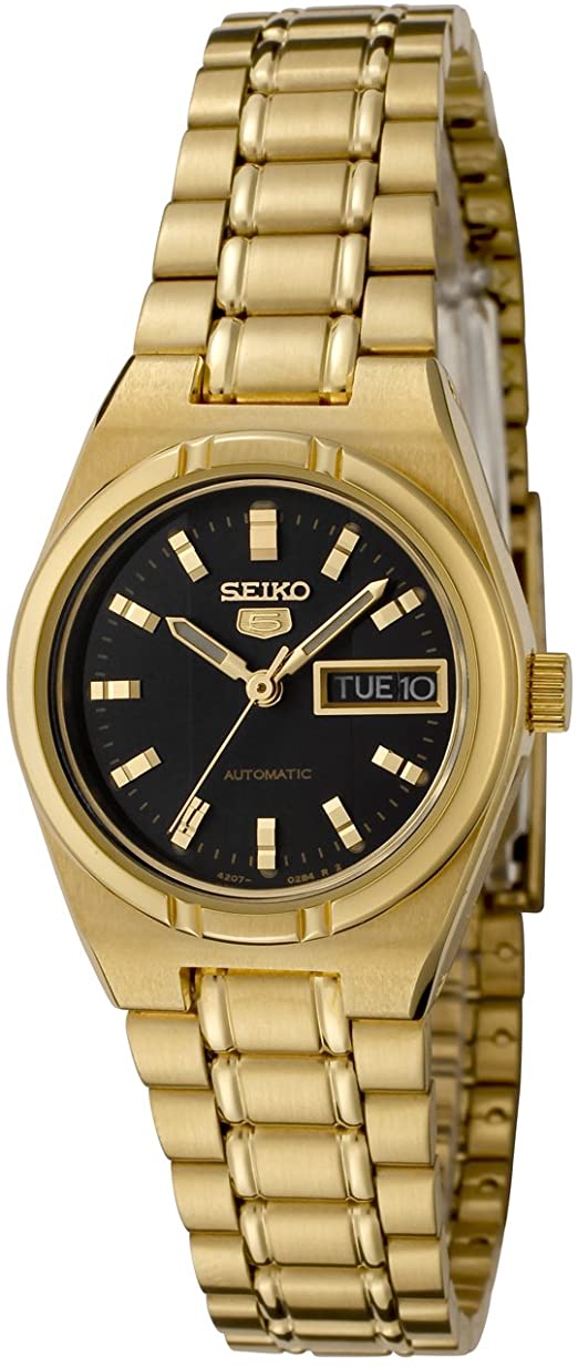 Seiko 5 Gold Tone Stainless Steel Automatic Ladies Watch SYM602K1