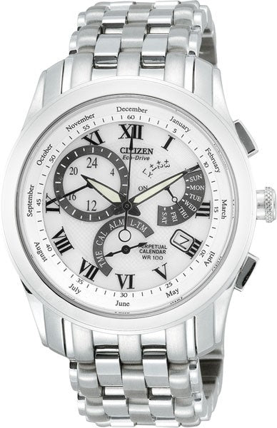 Citizen Eco-Drive Alarm Chronograph Perpetual Calendar Man's Watch BL8000-54A