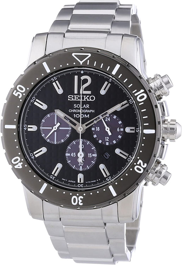 Seiko Solar Chronograph Stainless Steel Men's Watch SSC245P1