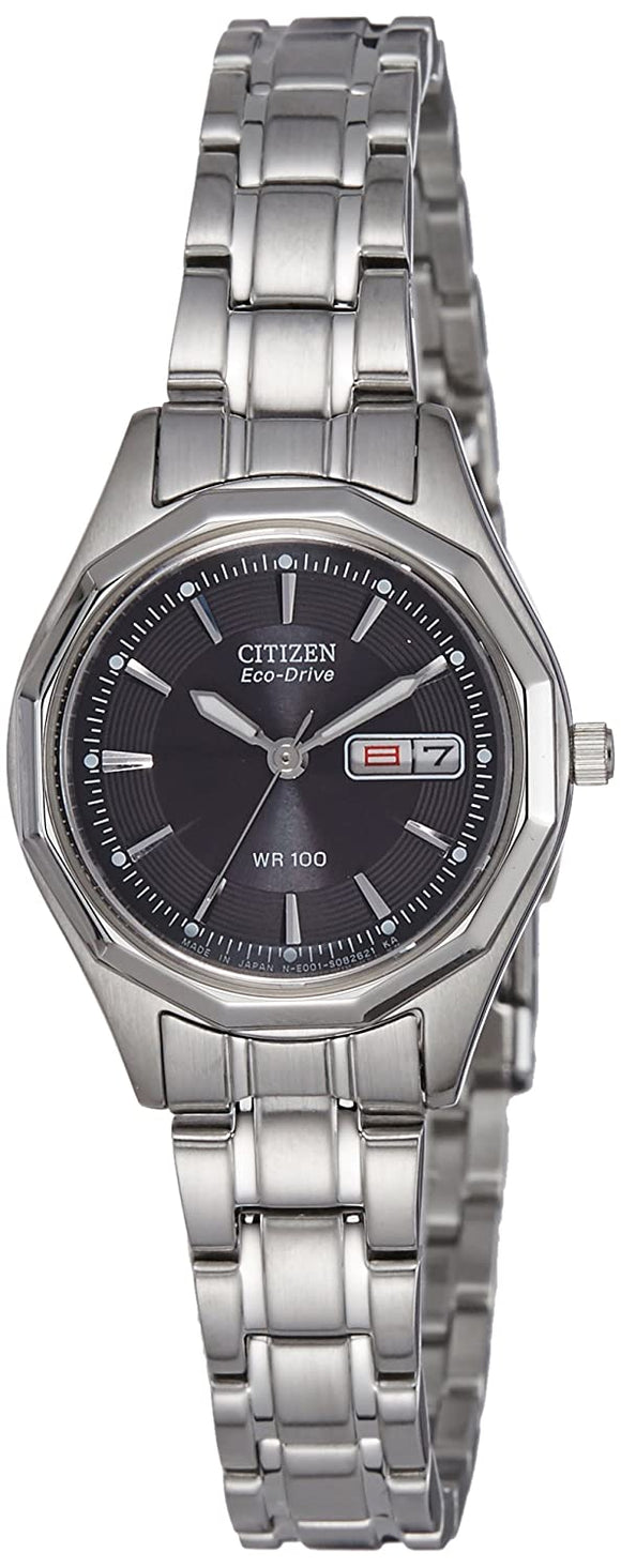 Citizen Eco Drive 100m Stainless Steel Ladies Watch EW3145-58E