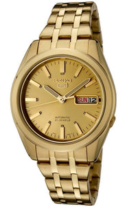 Seiko 5 Automatic 21 Jewels Gold Tone Men's Watch SNKH02K1