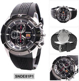 Seiko FCB Barcelona Chronograph Leather Strap Men's Watch SNDE81P1