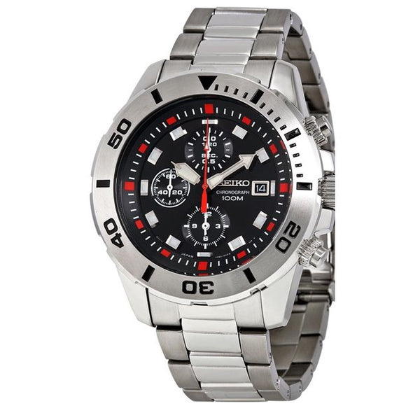 Seiko Neo Sports Chronograph 100m Stainless Steel Men's Watch SNDD95P1