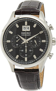 Seiko Chronograph Leather Strap Men's Watch SPC083P2