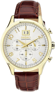 Seiko Chronograph Leather Strap Men's Watch SPC088P1