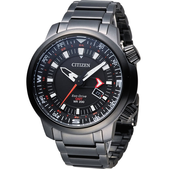 Citizen Eco-Drive Promaster GMT 200M Stainless Steel Men's Watch BJ7086-57E