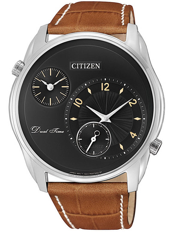 Citizen OXY Dual Time Quartz Leather Strap Men's Watch AO3030-08E