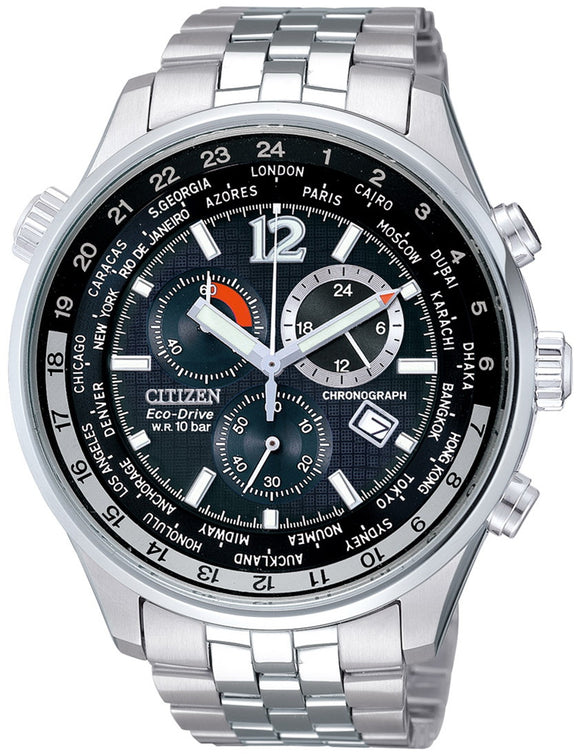 Citizen Eco-Drive Sapphire Chronograph World Time Men's Watch AT0365-56E