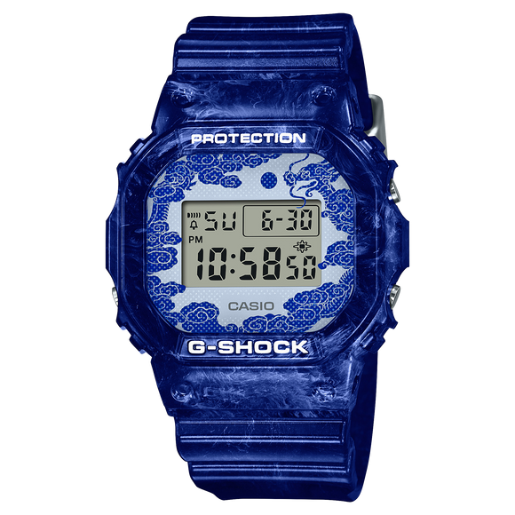 Casio G-Shock Blue and White Porcelain Steeled Men's Watch DW-5600BWP-2