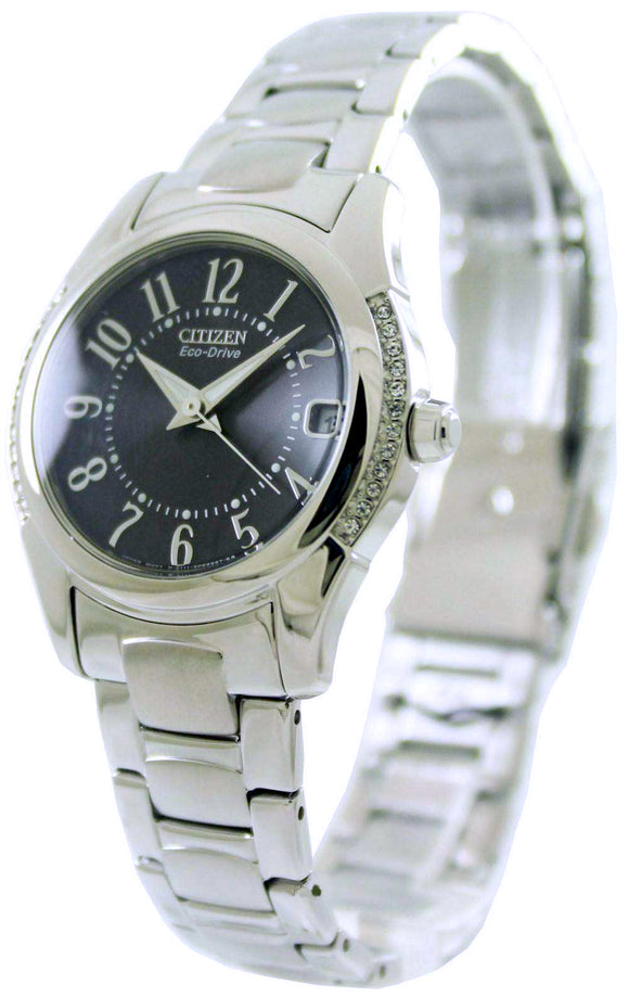 Citizen Eco-Drive Crystal Bezel Stainless Steel Ladies Watch EO1041-54F