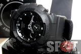 Casio G-Shock Monotone Black Cloth Band Men's Watch GA-100BBN-1