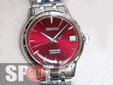 Seiko Presage Red Dial Automatic Bracelet Ladies Watch SRP853J1