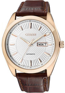 Citizen Automatic Stainless Steel Leather Strap Men's Watch NP4013-06A