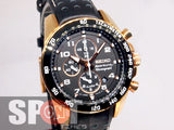 Seiko Sportura Chronograph Quartz Leather Strap Men's Watch SNAE80P1