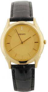 Seiko Gold Tone Dress Strap Men's Watch SJA208P