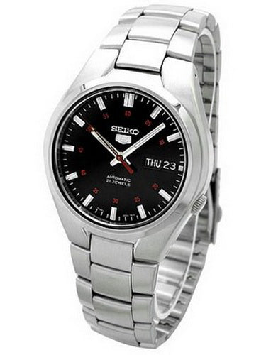 Seiko 5 automatic black dial stainless steel men's watch online