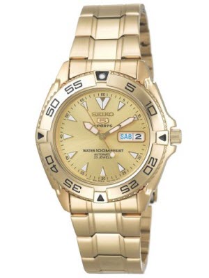 Seiko 5 Sports Gold Plated Stainless Steel Men's Watch SNZB34K1