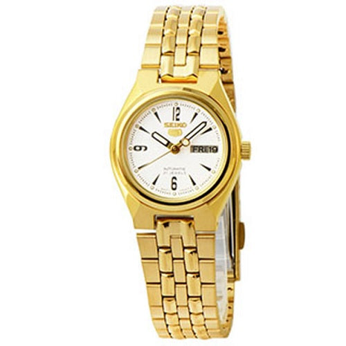 Seiko 5 Automatic Gold Tone 21 Jewels Ladies Watch SYMA22K1