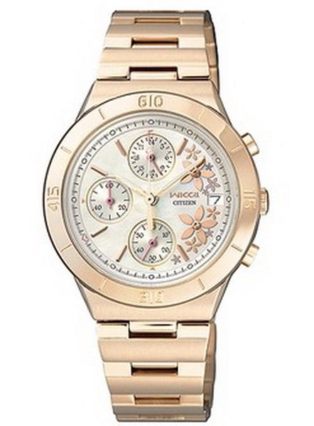 Citizen Wicca Chronograph Rose Gold Tone Stainless Steel Ladies Watch FA1003-58D