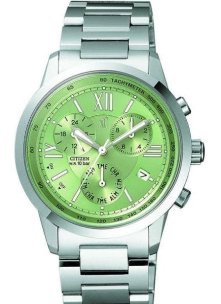 Citizen xC Chronograph Green Dial Stainless Steel Ladies Watch