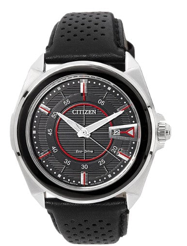 Citizen Eco-Drive Leather Strap Men's Watch AW1060-08E