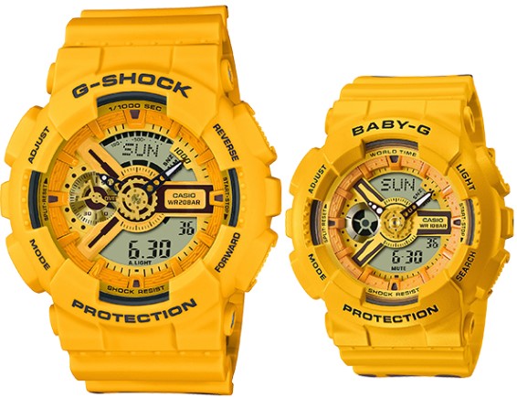 Casio G-Shock Baby-G Yellow Honey Bee Couple Valentine Watch Set