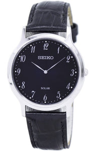 Seiko Solar Black Dial Leather Strap Ladies Watch SUP861P1