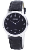 Seiko Solar Black Dial Leather Strap Ladies Watch SUP861P1