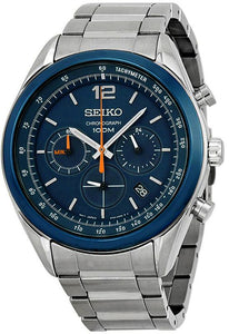 Seiko Chronograph Quartz 100m Stainless Steel Men's Watch SSB091P1